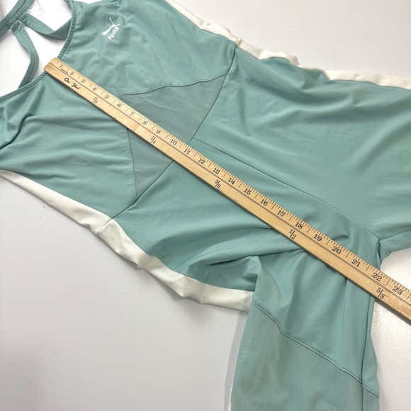 Puma Archive T7 sleeveless jumpsuit in Sage green / white side stripes Yoga Sz L - Picture 13 of 14